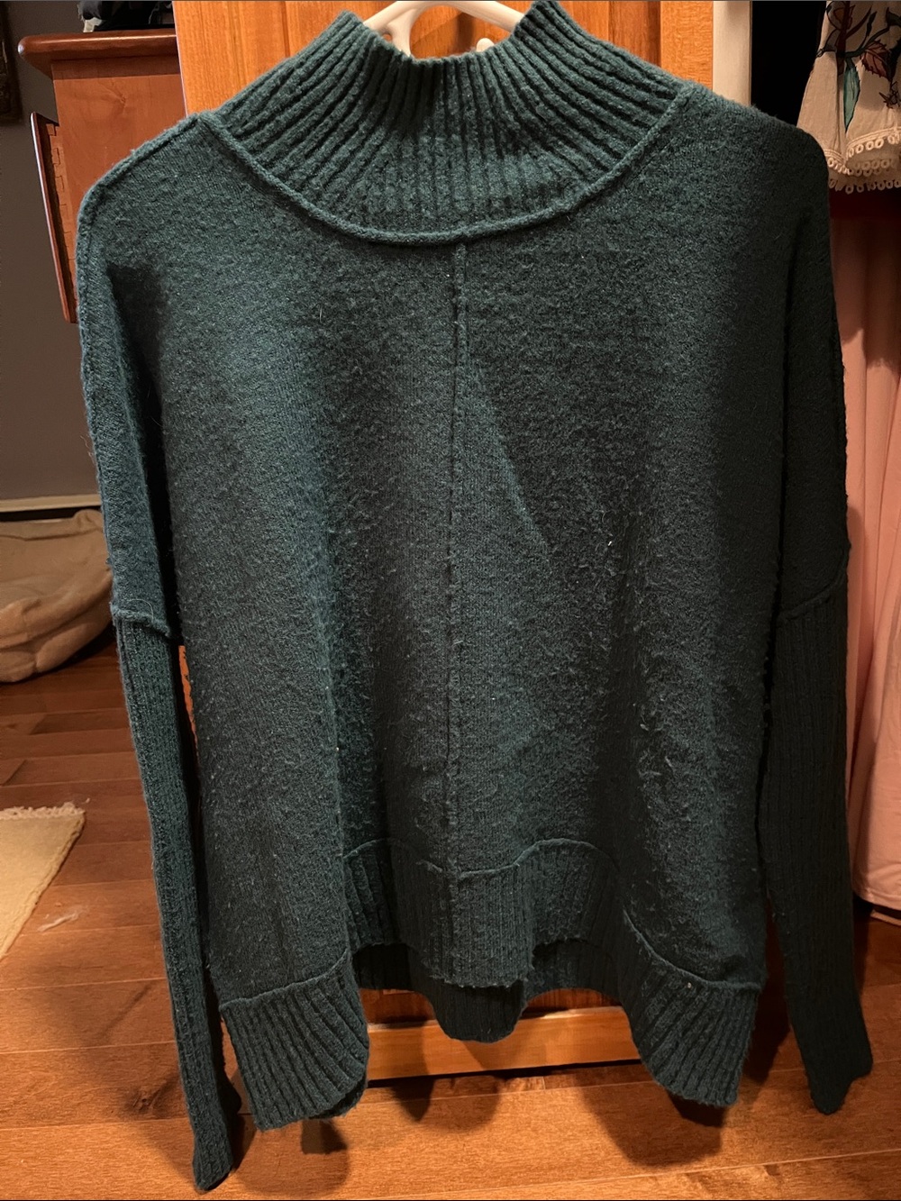 Maeve Deep Green Ribbed Turtleneck Sweater